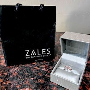 Zales Ring - Silver & Rose Gold - Size 9